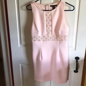 Pink lace cutout dress